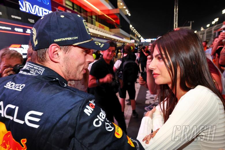 Max Verstappen (NLD) Red Bull Racing celebrates winning his third World Championship in Sprint parc ferme with girlfriend