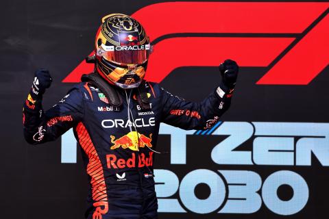 Race winner Max Verstappen (NLD) Red Bull Racing celebrates in parc ferme. Formula 1 World Championship, Rd 19, United