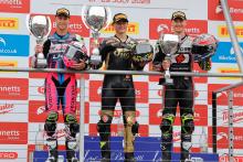 Brands Hatch Race 1 podium, vickers,kent, iddon, 2023